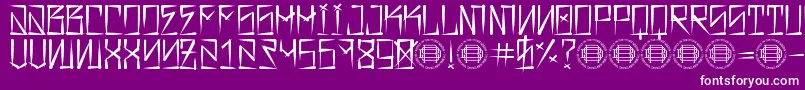Barrio Rifa-Schriftart – Weiße Schriften auf violettem Hintergrund