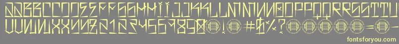 Шрифт Barrio Rifa – жёлтые шрифты на сером фоне