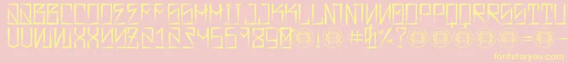 Barrio Rifa-Schriftart – Gelbe Schriften auf rosa Hintergrund