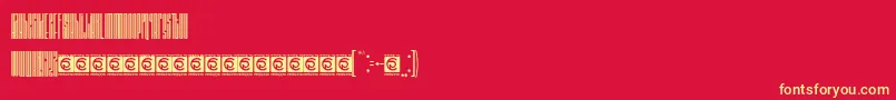 フォントBARSTRIP Free – 黄色の文字、赤い背景