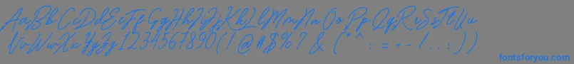 Bartdeng Font – Blue Fonts on Gray Background
