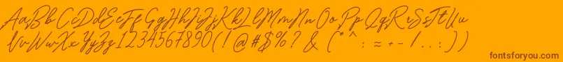 Bartdeng Font – Brown Fonts on Orange Background