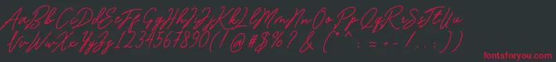 Bartdeng Font – Red Fonts on Black Background