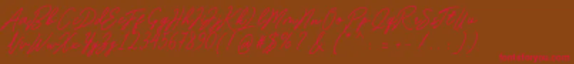 Bartdeng Font – Red Fonts on Brown Background