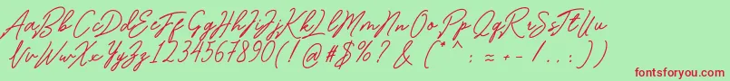 Bartdeng Font – Red Fonts on Green Background