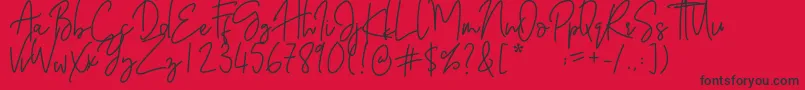 Barthilda Font – Black Fonts on Red Background