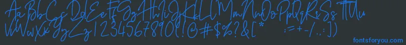 Barthilda Font – Blue Fonts on Black Background