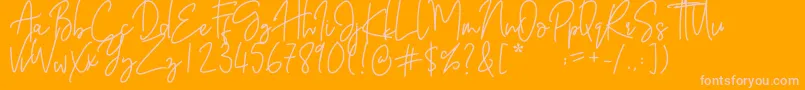Barthilda Font – Pink Fonts on Orange Background