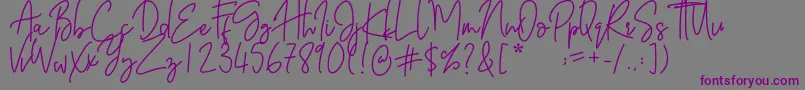 Barthilda Font – Purple Fonts on Gray Background