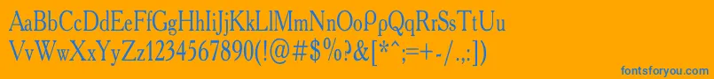 AcademyCondensedRegular Font – Blue Fonts on Orange Background