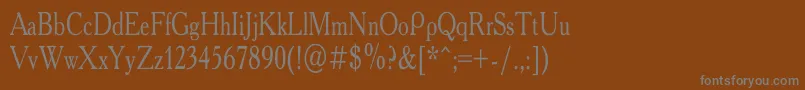 フォントAcademyCondensedRegular – 茶色の背景に灰色の文字