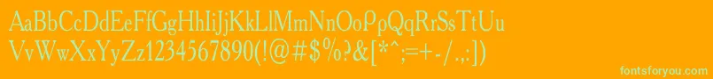 AcademyCondensedRegular Font – Green Fonts on Orange Background