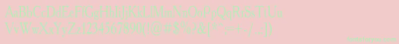 AcademyCondensedRegular Font – Green Fonts on Pink Background