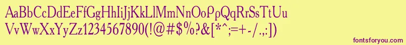 AcademyCondensedRegular Font – Purple Fonts on Yellow Background