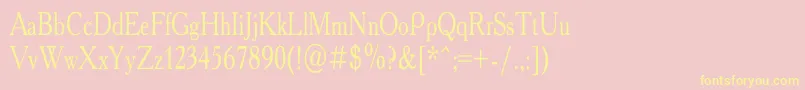 AcademyCondensedRegular Font – Yellow Fonts on Pink Background