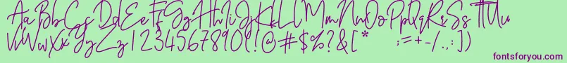 Barthilda Font – Purple Fonts on Green Background