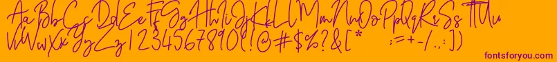 Barthilda Font – Purple Fonts on Orange Background