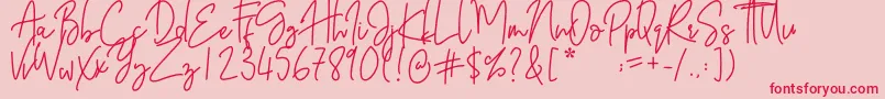 Barthilda Font – Red Fonts on Pink Background