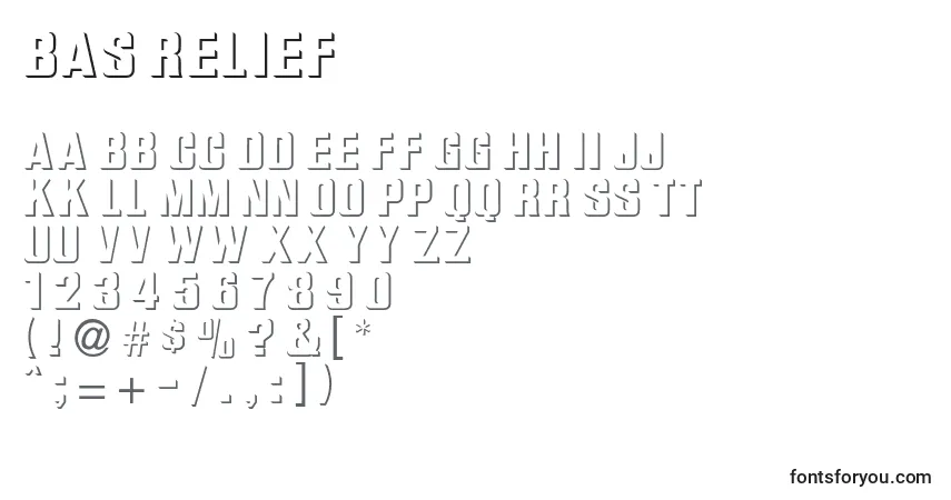 Шрифт Bas Relief – алфавит, цифры, специальные символы