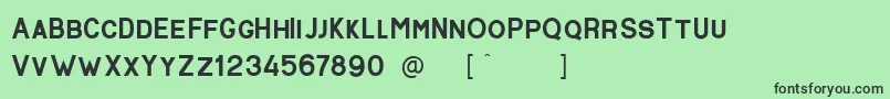 フォントBasaro – 緑の背景に黒い文字