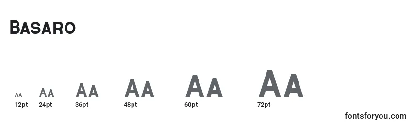 Размеры шрифта Basaro