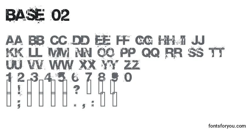 Schriftart Base 02 – Alphabet, Zahlen, spezielle Symbole