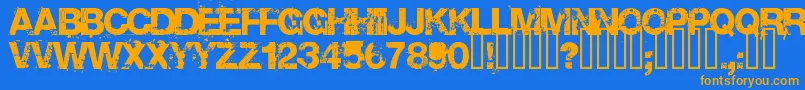 Base 02 Font – Orange Fonts on Blue Background