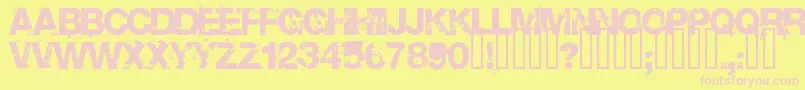 Base 02 Font – Pink Fonts on Yellow Background