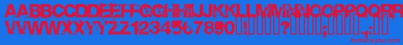 Base 02 Font – Red Fonts on Blue Background