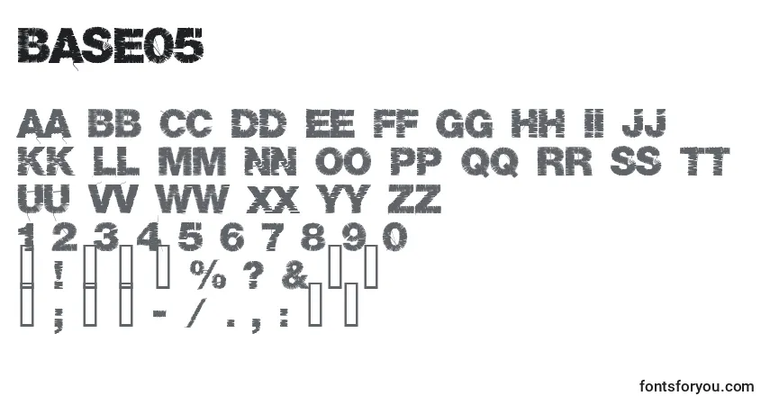 Schriftart Base05 (120766) – Alphabet, Zahlen, spezielle Symbole