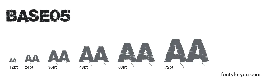 Размеры шрифта Base05 (120766)