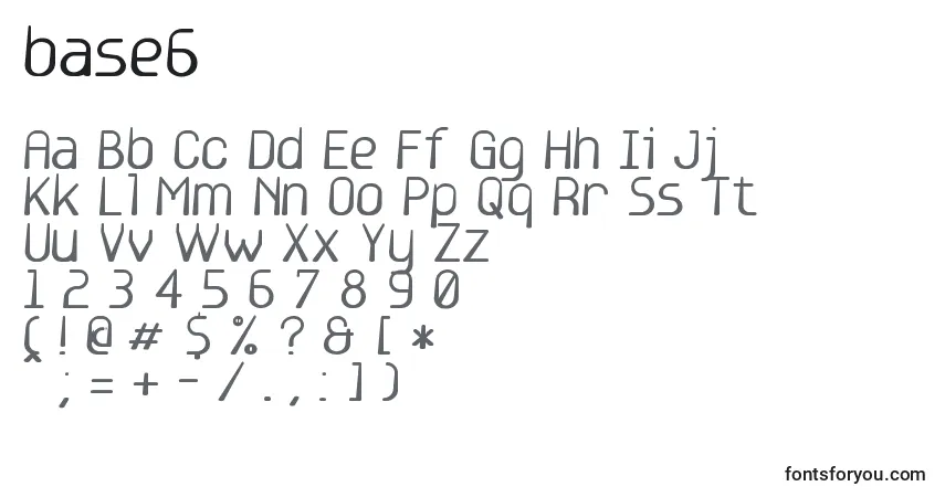Schriftart Base6 (120767) – Alphabet, Zahlen, spezielle Symbole