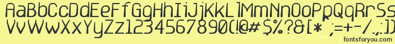 base6 Font – Black Fonts on Yellow Background