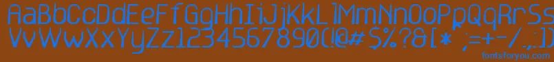 base6 Font – Blue Fonts on Brown Background