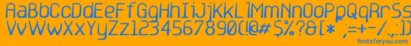 フォントbase6 – オレンジの背景に青い文字