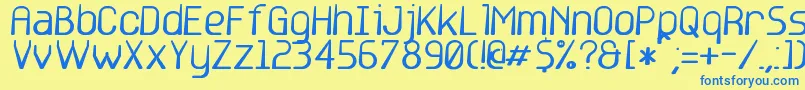 base6 Font – Blue Fonts on Yellow Background