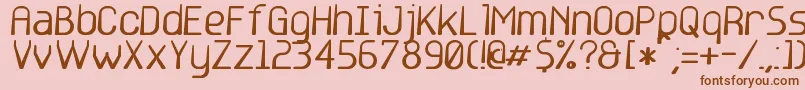 フォントbase6 – ピンクの背景に茶色のフォント