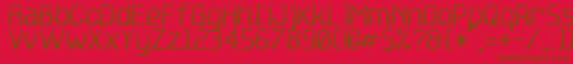 base6 Font – Brown Fonts on Red Background