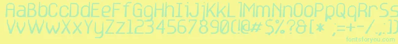 base6 Font – Green Fonts on Yellow Background