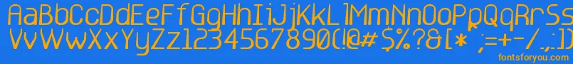 base6 Font – Orange Fonts on Blue Background