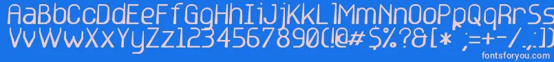 base6 Font – Pink Fonts on Blue Background