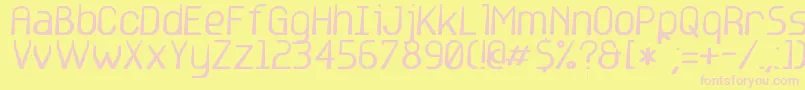 base6 Font – Pink Fonts on Yellow Background