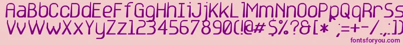 base6-Schriftart – Violette Schriften auf rosa Hintergrund