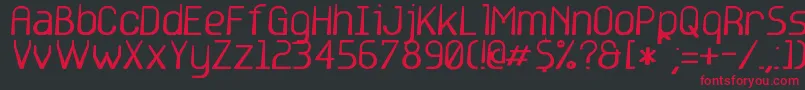 base6 Font – Red Fonts on Black Background