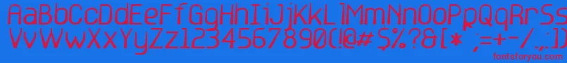 base6 Font – Red Fonts on Blue Background