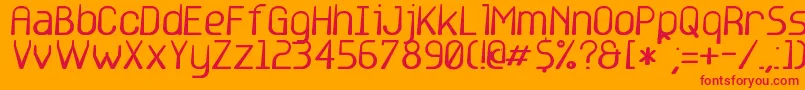 フォントbase6 – オレンジの背景に赤い文字