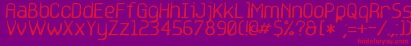 base6 Font – Red Fonts on Purple Background