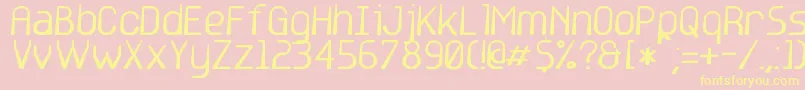 base6 Font – Yellow Fonts on Pink Background