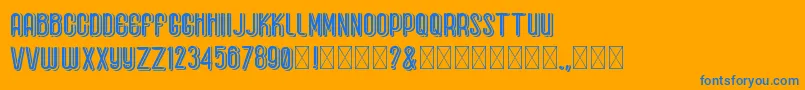 BaseboyGreak-Schriftart – Blaue Schriften auf orangefarbenem Hintergrund