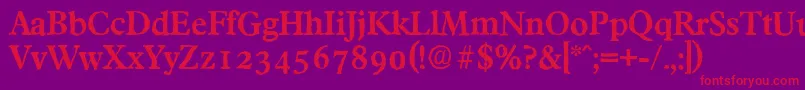 FranciscoantiqueBold Font – Red Fonts on Purple Background